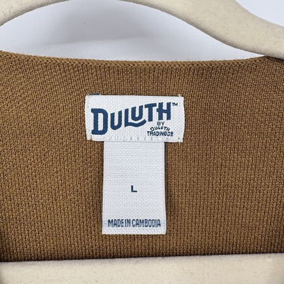 Duluth Trading Sweater Large Brown Cardigan Wrap Nonstop Convertible Cardi-wrap - Picture 3 of 6